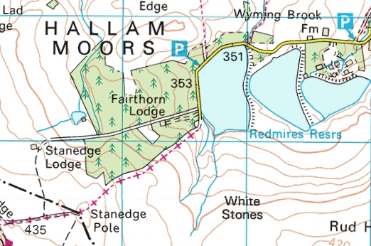 OS map of Redmires