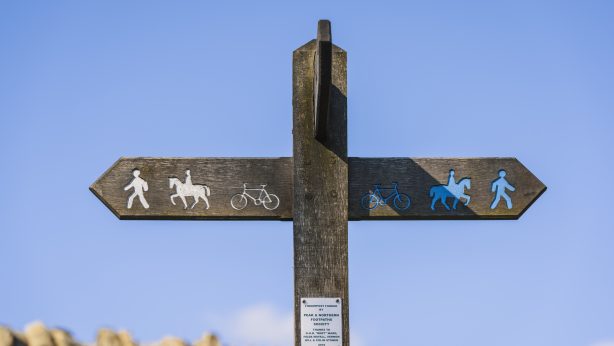 Bridleways signs on Houndkirk Moor